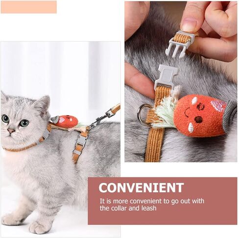 Ganazono 1Set Cartoon Carrot Cat and Leash للقطط خفيفة الوزن من السهل ارتداء تصميم رائع للمشي والتدريب في الهواء الطلق in Saudi Arabia