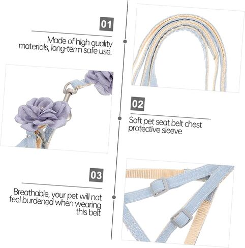 HEMOTON Cat Harness Traction Rope for Outdoor Walking Lightweight Cotton and Safe Pet Leash for Cats and Kittens Comfortable and Easy to Wear in Saudi Arabia