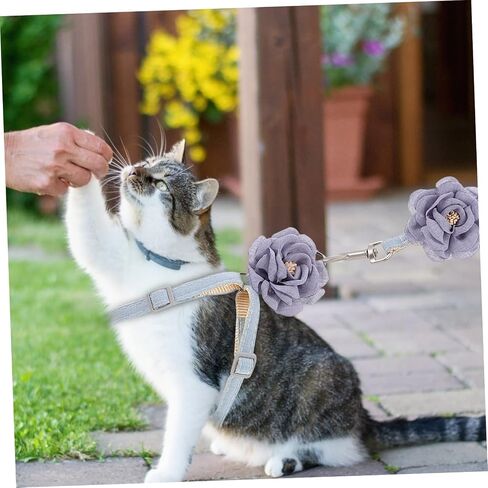 HEMOTON Cat Harness Traction Rope for Outdoor Walking Lightweight Cotton and Safe Pet Leash for Cats and Kittens Comfortable and Easy to Wear in Saudi Arabia