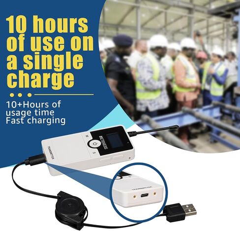Retekess TT116 Wireless Audio Tour Guide System, Whisper Systems, One Key Mute, Noise Reduction, Wireless Plant Tour Headset for Factory, Manufacturing (1 Transmitter 10 Receivers) in Kuwait