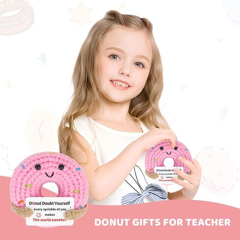 Crochet Positive Donut for Women Emotional Support Gift Cute Handmade Inspirational Encouragement Birthday Present for Friends Teen Girls Motivational Keepsake Cozy Adorable Decoration Ideal in Saudi Arabia