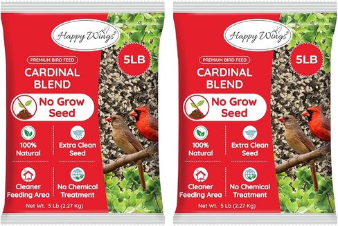 Cardinal Blend Bird Food, Mix of Sunflower and Safflower Seed, 10 Pounds - 5 Pounds Combo Pack of 2 | No Grow Seed | Bird Food for Wild Birds in Kuwait