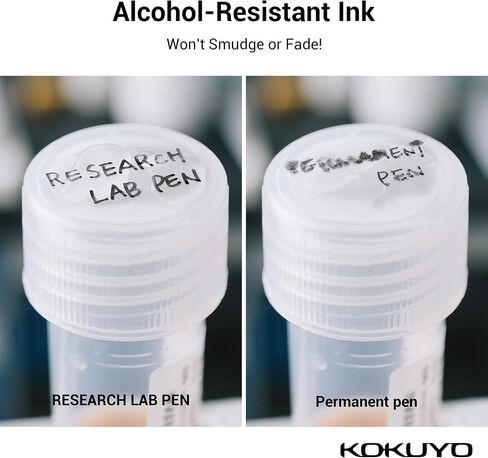 KOKUYO Alcohol Resistant Laboratory Markers, 3 Black & 2 Red Permanent Freezer Lab Pens with 0.6mm Fine Point Tip, Designed for Industrial, Lab and Hospital Use, Japan Import in Saudi Arabia