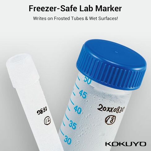 KOKUYO Alcohol Resistant Laboratory Markers, 3 Black & 2 Red Permanent Freezer Lab Pens with 0.6mm Fine Point Tip, Designed for Industrial, Lab and Hospital Use, Japan Import in Saudi Arabia