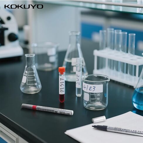 KOKUYO Alcohol Resistant Laboratory Markers, 3 Black & 2 Red Permanent Freezer Lab Pens with 0.6mm Fine Point Tip, Designed for Industrial, Lab and Hospital Use, Japan Import in Saudi Arabia