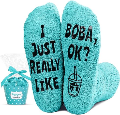 جوارب بوبا المبتكرة المضحكة من HAPPYPOP، هدايا بوبا لهدايا شاي حليب الفقاعات للبنات والأولاد، هدايا لمحبي الشاي الفقاعي in Kuwait