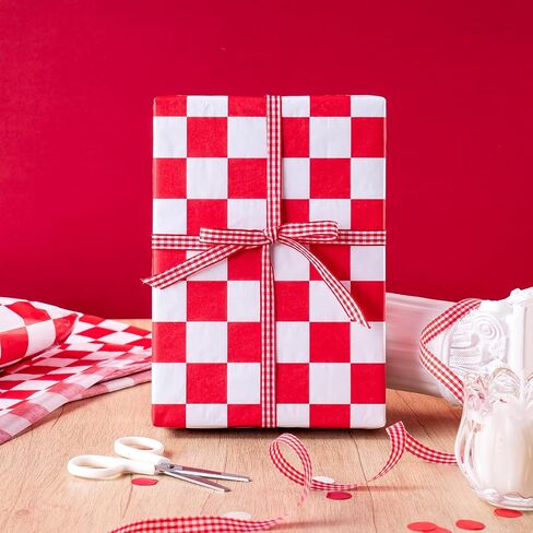 WRAPAHOLIC Checkered Tissue Paper - 60 Sheets 14 x 20 Inch Black and White Race Car Tissue Paper Bulk for Birthday Baby Shower Wedding Art Craft Party Favor Decoration in Saudi Arabia