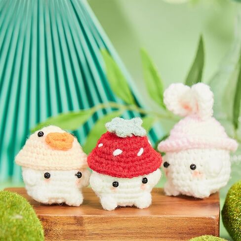 Origach 6 Sets Crochet Christmas Mushroom Baby with Hat Kit للمبتدئين ، مجموعة Crochet Crochet Diy للبالغين ، الكروشيه الكامل مع تعليمي خطوة بخطوة لزخارف حفلة عيد الميلاد in Saudi Arabia