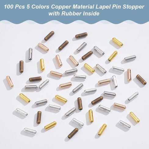 FREEBLOSS 100Pcs Brooch Pin Stoppers Metal Brooch Pin Stick Backing Lapel End Cap Hat Safety Pins for DIY Jewelry Findings Accessories in Saudi Arabia