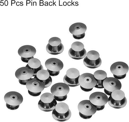 uxcell 50pcs Metal Pin Backs Spring Loaded Pin Keepers Locking Pin Keepers Locking Clasp for Brooch Tie Hat Badge, Gold Rose in Saudi Arabia