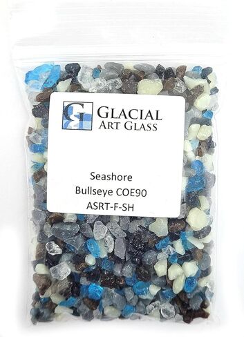Seashore Frit Blend Coarse Bullseye Glass COE 90 Fusible - 4 Ounces in Saudi Arabia