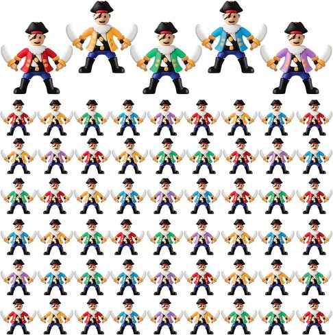 Wesiti 50 PCS Mini Pirate التماثيل ألعاب القراصنة الصغيرة لمغامرة الهالوين تحت عنوان الحفلات اللوازم Goody Bag Fillers Cake Toppers Treasure Decor Decor in Saudi Arabia