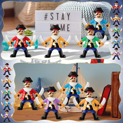 Wesiti 50 PCS Mini Pirate التماثيل ألعاب القراصنة الصغيرة لمغامرة الهالوين تحت عنوان الحفلات اللوازم Goody Bag Fillers Cake Toppers Treasure Decor Decor in Saudi Arabia