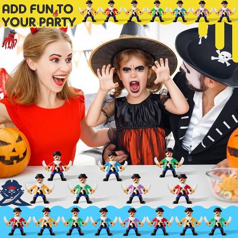 Wesiti 50 PCS Mini Pirate التماثيل ألعاب القراصنة الصغيرة لمغامرة الهالوين تحت عنوان الحفلات اللوازم Goody Bag Fillers Cake Toppers Treasure Decor Decor in Saudi Arabia