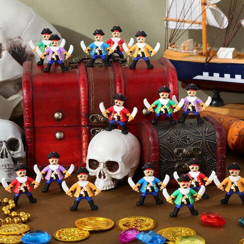 Wesiti 50 PCS Mini Pirate التماثيل ألعاب القراصنة الصغيرة لمغامرة الهالوين تحت عنوان الحفلات اللوازم Goody Bag Fillers Cake Toppers Treasure Decor Decor in Saudi Arabia