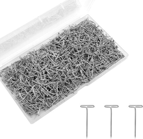 1500pcs Wig T Pins, 1in Metal Straight Head Stick T Pins for Jewelry Sewing Wig Making Fabric Blocking Knitting Quilting Crochet and Picture Hanging DIY Crafts Supplies in Saudi Arabia