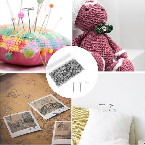 1500pcs Wig T Pins, 1in Metal Straight Head Stick T Pins for Jewelry Sewing Wig Making Fabric Blocking Knitting Quilting Crochet and Picture Hanging DIY Crafts Supplies in Saudi Arabia