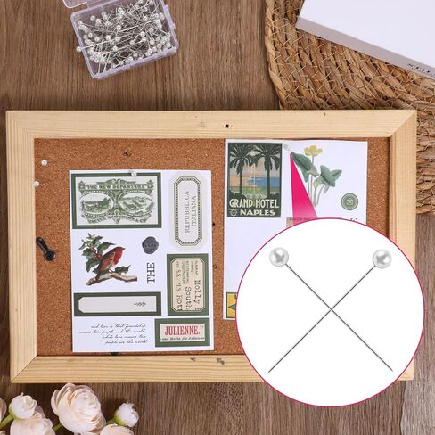 100 pcs دبابيس خياطة لؤلؤة للنسيج ، دبابيس بيضاء مستقيمة لؤلؤ دبوس الدبوس ، دبوس لؤلؤة للباقات ، إبرة علامة الخياطة الثابتة مع صندوق بلاستيكي شفاف لصياغة خياطة المجوهرات الحرفية in Kuwait