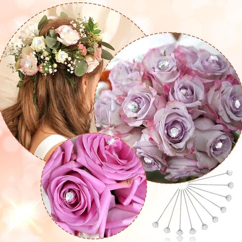 300 Pcs Crystal Corsage Boutonniere Pins 1.5 Inch Straight Head Clear Diamond Rhinestone Floral Flower Pins Elegant DIY Crafts Jewelry Sewing Decoration Accessories for Quilting Wedding in Saudi Arabia