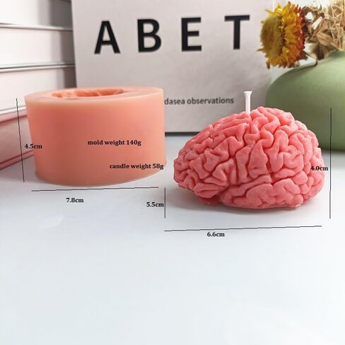 Artifical Brain Candle Silicone Mold Decorative Human Brain Shape, Halloween Party Decoration Festival Gifts in Saudi Arabia