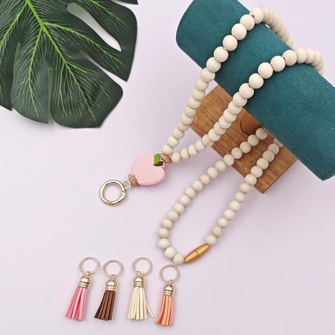المعلم الحبل مع حامل الهوية ، أزياء خشب الحبل المزيج للخرز للمفتاح ، Boho Breakaway for Women ، لشارات الهوية امرأة المعلم ممرضة مكتب in Saudi Arabia