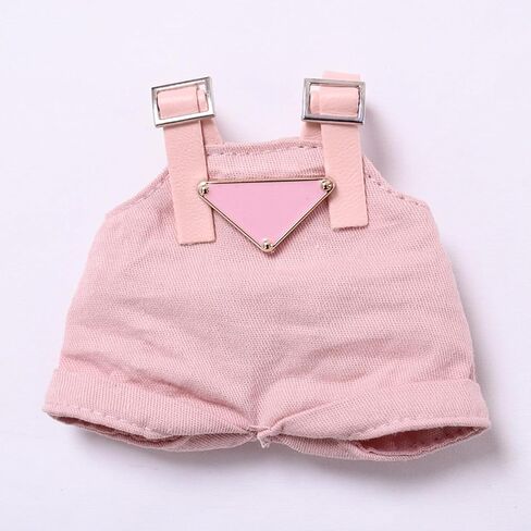 Clothes for Labubu 17cm (NO Doll) – Designer-Inspired Pink Hat & Overalls Set, Cute Labubu Clothes & Premium Dress-Up Accessories for 17cm Labubu Dolls in Saudi Arabia