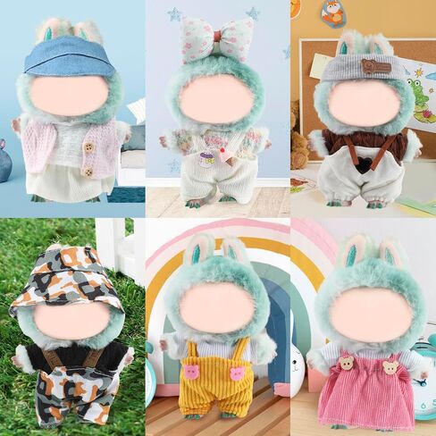 Doll Clothes Set for 17cm Dolls, 6 Fashion Outfits Multicolor Collection, Fits 6.7 Inch Mini Dolls (No Doll) in Saudi Arabia