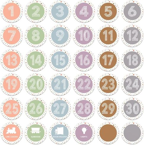 Number Stickers for Classroom - 36PCS Line up Spots for Classroom Floor 1-30 Vinyl Floor Dots Decals Back to School Kindergarten Preschool Elementary Teacher Supplies Decorations in Saudi Arabia