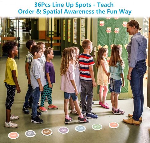 Number Stickers for Classroom - 36PCS Line up Spots for Classroom Floor 1-30 Vinyl Floor Dots Decals Back to School Kindergarten Preschool Elementary Teacher Supplies Decorations in Saudi Arabia