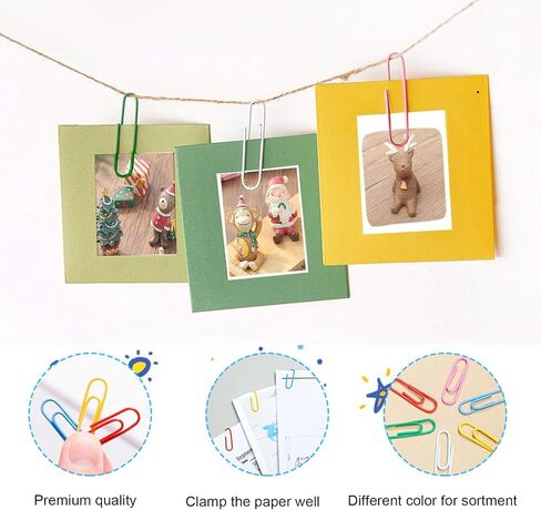 Colorful Paper Clips 300pcs 2inch Large Paperclips for Home Office School Paperwork and Document Organizing in Saudi Arabia