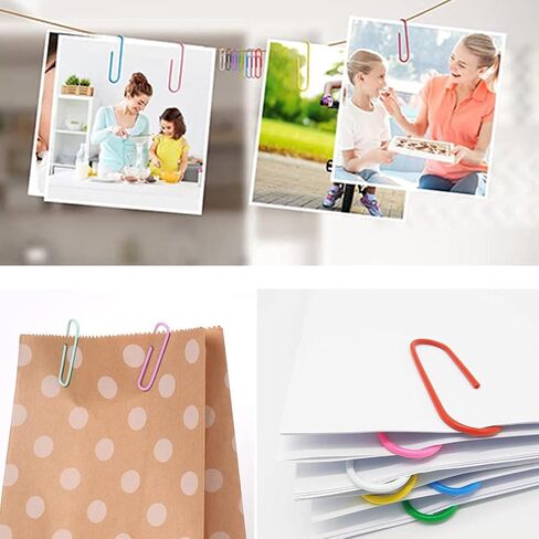 Colorful Paper Clips 300pcs 2inch Large Paperclips for Home Office School Paperwork and Document Organizing in Saudi Arabia