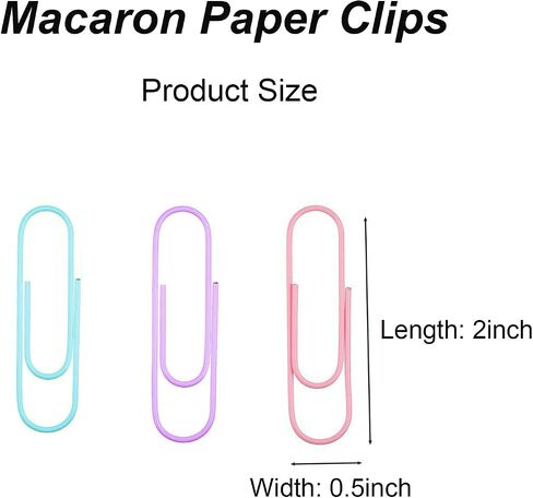مقاطع ورقية ملونة 300pcs 2inch دبوسات ورقية كبيرة للأوراق المدرسية للمكاتب المنزلية وتنظيم الوثيقة in Kuwait