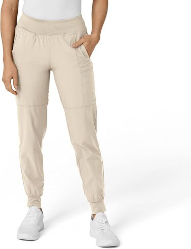 WonderWink W123 Women’s Comfort Waist Cargo Jogger Pant — Khaki, X-Large Petite in Saudi Arabia