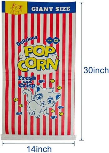 Giant Pet Play Paper Bag - Heavy-Duty Hide & Seek Toy for Cats & Dog, Popcorn Design Drill Bag | Large Size | Multi-Function Storage & Boredom Buster (White-cat,30“) in Saudi Arabia