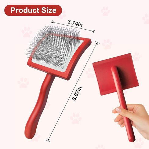 فرشاة الكلب slicker for Doodle Grooming ، فرشاة الكلاب للزلديل ، فرشاة الأليف ذات الشعر الطويل للحيوانات الأليفة لـ Goldendoodles ، labradoodles ، Bernedoodles (Red) in Kuwait