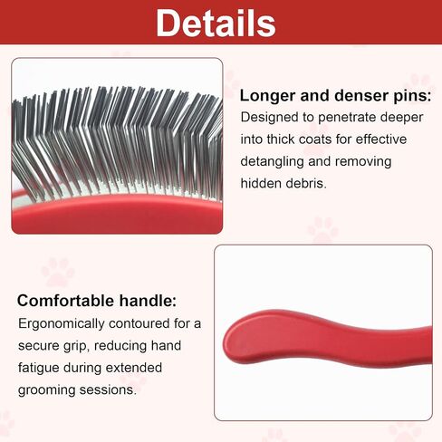 فرشاة الكلب slicker for Doodle Grooming ، فرشاة الكلاب للزلديل ، فرشاة الأليف ذات الشعر الطويل للحيوانات الأليفة لـ Goldendoodles ، labradoodles ، Bernedoodles (Red) in Kuwait