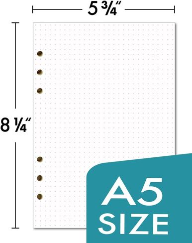 ورقة إعادة ملء شبكة A5 DOT لـ FILOFAX ، 6 ثقوب مثقوبة ، حزمة من 100 ورقة in Kuwait