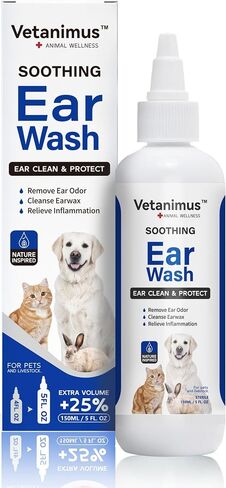 Ear Wash 150ml/5 fl.oz for Dogs, Cats and Livestock Ear Clean and Protect 1 Bottle in Kuwait