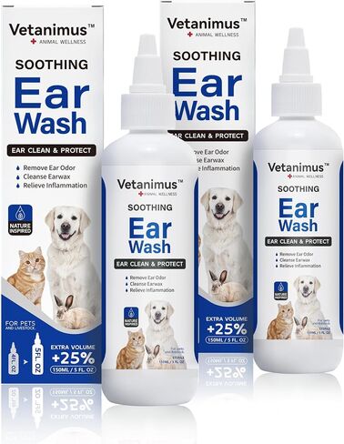 Ear Wash 150ml/5 fl.oz for Dogs, Cats and Livestock Ear Clean and Protect 1 Bottle in Kuwait