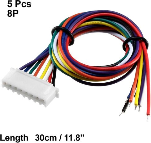 uxcell 7S 8Pin Female -XH Lipo Balance Wire Extension Lead Charger Plug Terminal Cable 26AWG 30cm 5Pcs in Saudi Arabia