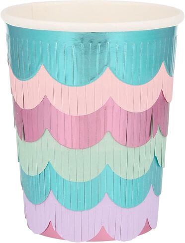 Meri Meri Mermaid Scalloped Fringe Cups (Pack of 8) in Saudi Arabia