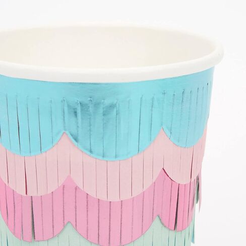 Meri Meri Mermaid Scalloped Fringe Cups (Pack of 8) in Saudi Arabia