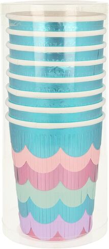 Meri Meri Mermaid Scalloped Fringe Cups (Pack of 8) in Saudi Arabia