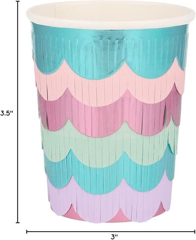 Meri Meri Mermaid Scalloped Fringe Cups (Pack of 8) in Saudi Arabia