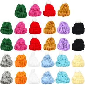 pson 28Pcs Mini Knitting Hats, Tiny Doll Hats for Christmas Tree Ornaments, DIY Crafts, Hair Accessories, Holiday Decorations(Assorted Colors) in Kuwait