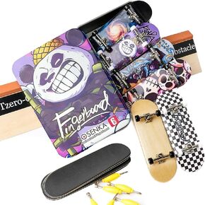 6 PCS Pro 32mm Fingerboard Wooden Board Professional Mini Finger Skateboard Set من 6 (6pcs) in Kuwait