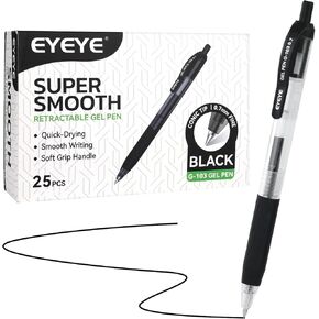 EYEYE G-103 Retractable Gel Pens 0.7mm, 25 Pack 0.7 mm Blue Ink Medium Point Ballpoint Pen Quick Drying, Pen Fine Point Smooth Writing Pens for for Office School Supplies in Kuwait