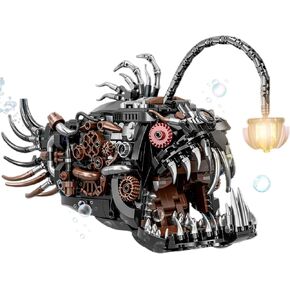 Mechanical Angler Fish Building Block Set - STEM Toys for Boys & Girls 8-14+, Deep Sea Ocean Creature Kit, Home/Office Decor with Light, Great Gift for Kids & Adults(1038+Pieces) in Saudi Arabia