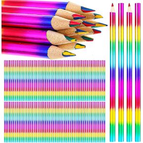 96pcs قوس قزح أقلام الرصاص-4-in-1 بأقلام خشبية متعددة الألوان للمستلزمات الفنية ، والهدايا الصغيرة ، والمكافآت والرسم الإبداعي in Kuwait