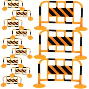 12pcs Miniature Traffic Roadblocks and Barricade Fence Models Realistic Orange Barrier for Construction Playsets Educational Mini Traffic Sign Accessories for Sand Table and Mini in Saudi Arabia